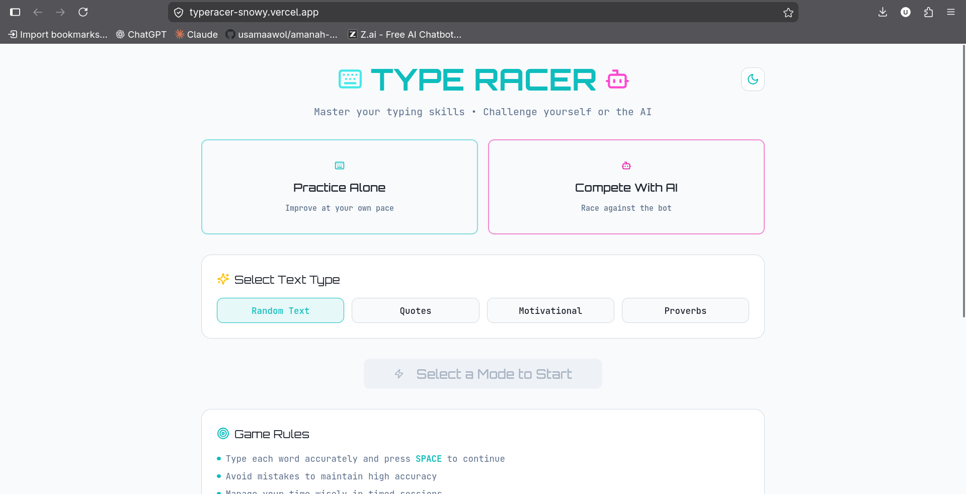 Type Racer